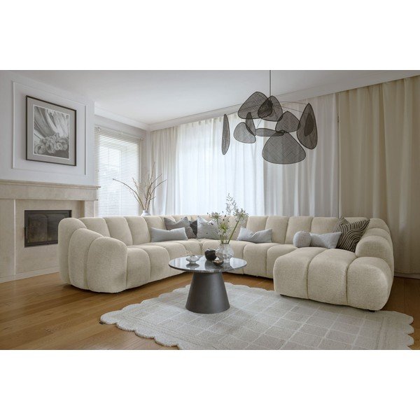 Divano angolare beige (con penisola a sinistra/a U) Shell – Miuform-image-1