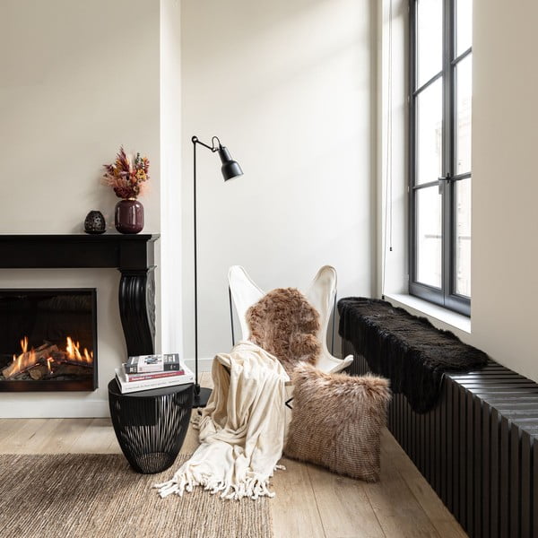 Pelliccia d'agnello nera, 60 x 180 cm - Tiseco Home Studio-image-2