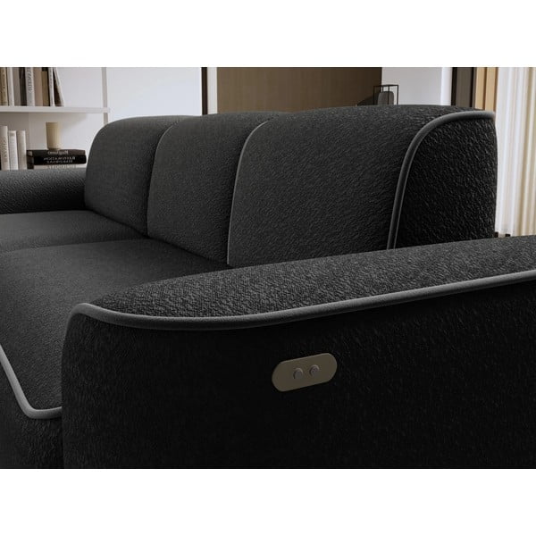 Divano angolare grigio scuro (con penisola a sinistra/con chaise lounge) e rivestimento in bouclé Ume – ELTAP-image-3