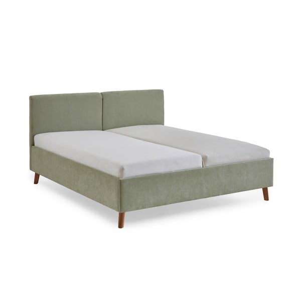 Letto matrimoniale imbottito verde chiaro con rete inclusa 160x200 cm Piano – Meise Möbel