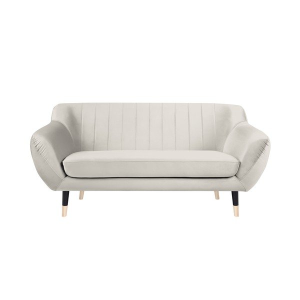 Divano crema con gambe nere Benito, 158 cm - Mazzini Sofas
