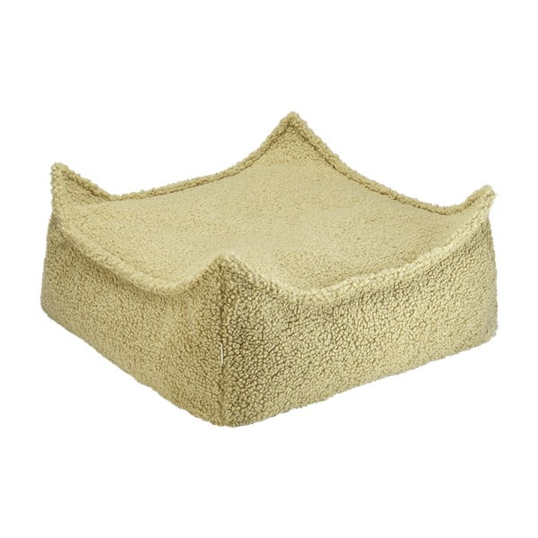 Pouf a sacco per bambini verde con rivestimento in bouclé Square – Wigiwama