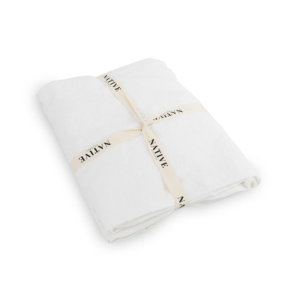 Set copripiumino e federa bianco in lino per letto singolo 135x200 cm Blanco – Native Natural-image-3