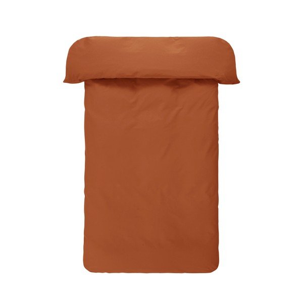 Set copripiumino e federa color terracotta in cotone organico per letto singolo 140x200 cm Zack – Jotex