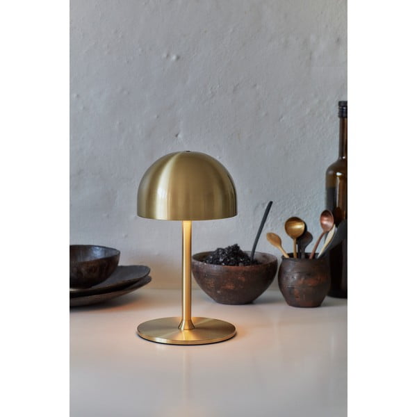 Lampada da tavolo LED color ottone con paralume in metallo con telecomando (altezza totale 22 cm) Tim – Sirius-image-3