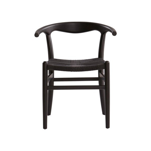 Sedia da pranzo nera in betulla massiccia con braccioli Nattavaara – Jotex-image-2