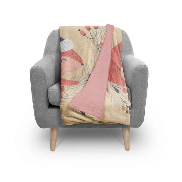 Coperta per neonati rosa e beige 80x100 cm - OYO kids-image-1