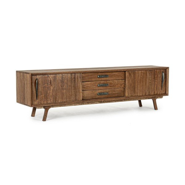 Mobile TV di colore naturale in mango massiccio 200x60x43 cm Sherman – Bizzotto