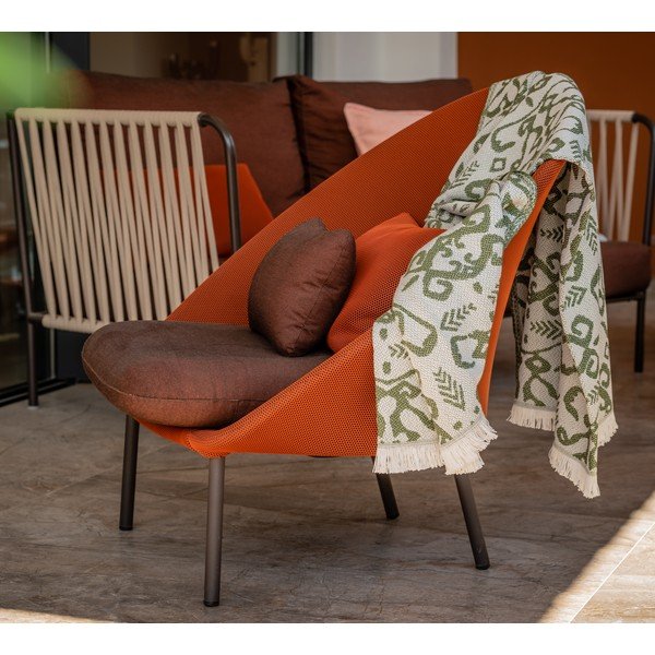 Plaid verde scuro con cotone Lino estivo, 140 x 180 cm Mykonos - Euromant-image-3