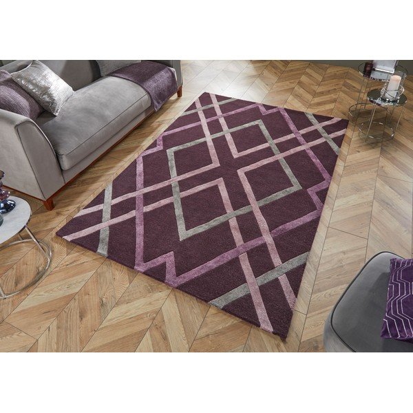 Tappeto viola 160x230 cm Trellis - Flair Rugs-image-4