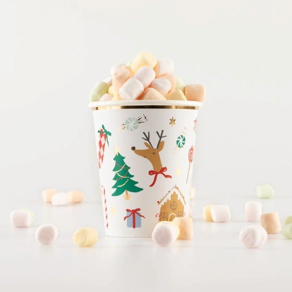 Bicchieri di carta monouso in set da 8 Jolly Christmas - Meri Meri-image-1