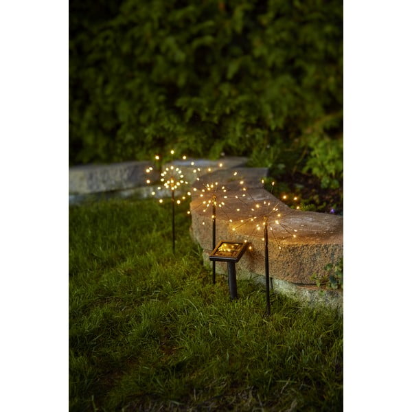 Illuminazioni esterne in set LED con alimentazione a pannelli solari con picchetto 3 pz (altezza totale 40 cm) Firework  – Star Trading-image-3