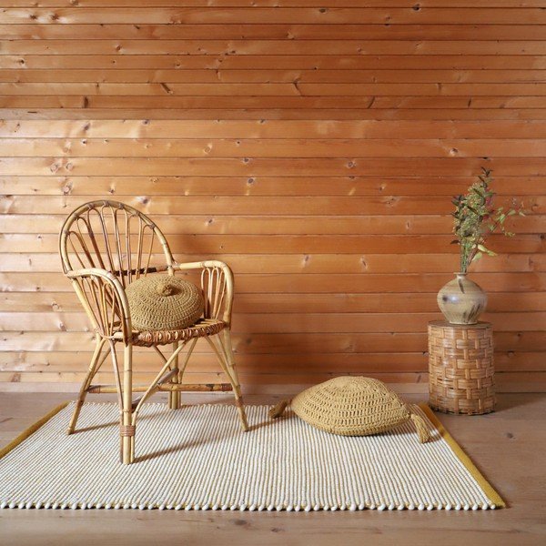 Tappeto giallo con lana 170x110 cm Bergen - Nattiot-image-1