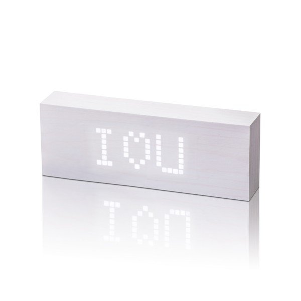 Sveglia bianca con orologio a display LED bianco Message Click - Gingko-image-2