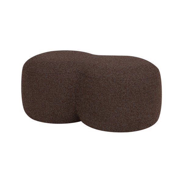 Poggiapiedi marrone scuro con rivestimento in bouclé Umbo – noo.ma