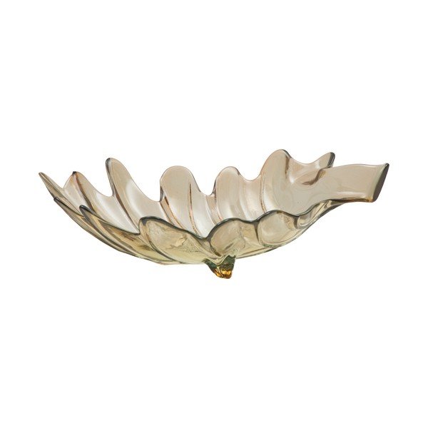 Ciotola in vetro riciclato grigio Foglia, 33 x 20 cm - Mauro Ferretti-image-3