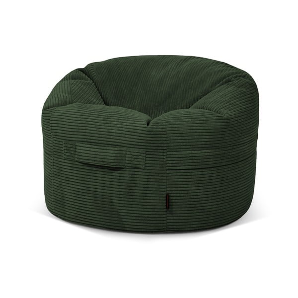 Pouf a sacco per bambini verde con rivestimento in velluto a coste Roll 80 – SLOWDOWN