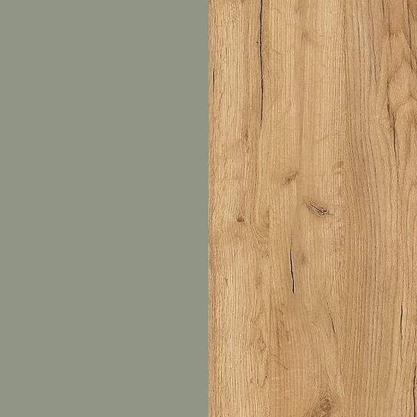 Scarpiera verde polveroso con effetto rovere con ante ribaltabili/da parete 100x83x18 cm Ameca – Germania-image-4
