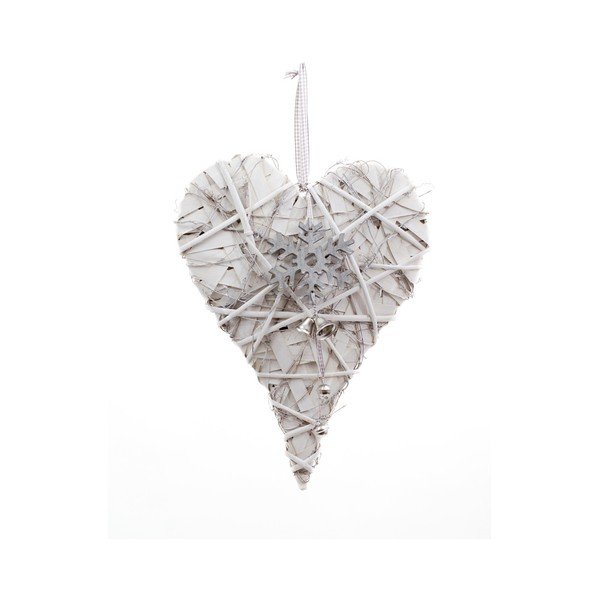 Závěsná dekorace ve tvaru srdce Ego Dekor Snowflake, výška 39 cm