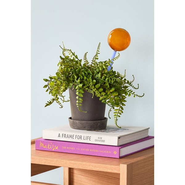 Sfera di innaffiamento in vetro blu-marrone Flora - Hübsch-image-3