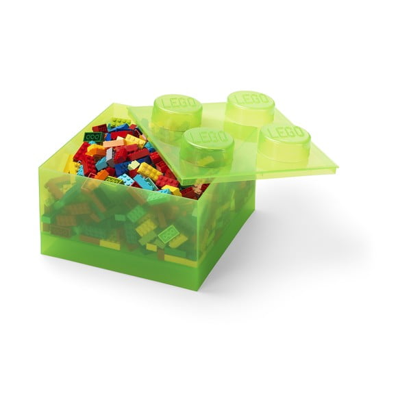 Scatola di plastica verde per bambini 25x25x18 cm - LEGO®