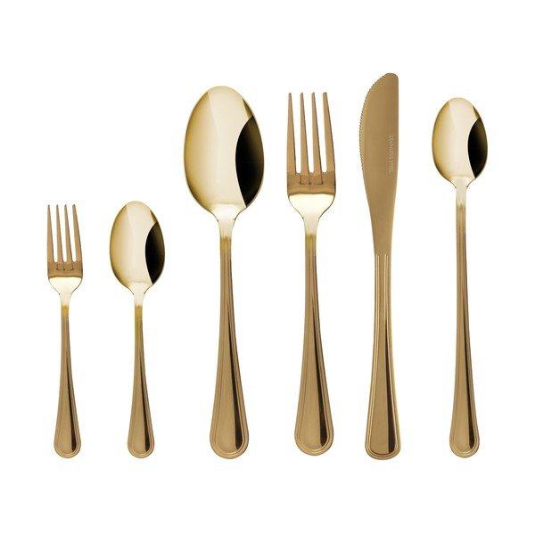Posate dorate in acciaio inox 24 pz per 4 persone Luce – Kulig