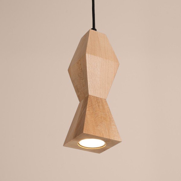 Lampadario di colore naturale in faggio massiccio ø 8 cm Cubo – Sollux-image-3
