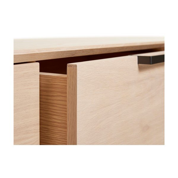 Nízká komoda z bílého dubového dřeva s 3 dvířky Unique Furniture Vivara-image-3