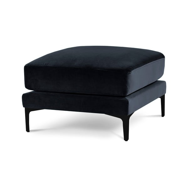 Poggiapiedi in velluto blu scuro Harmony - Kooko Home-image-2