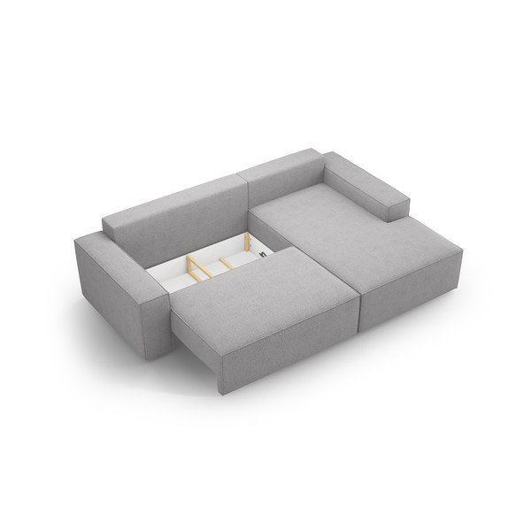 Divano letto angolare grigio chiaro in tessuto bouclé (angolo destro) Jodie - Micadoni Home-image-4