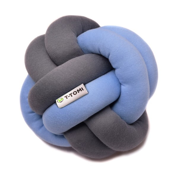 Pallone di cotone grigio-blu lavorato a maglia, ø 20 cm - T-TOMI