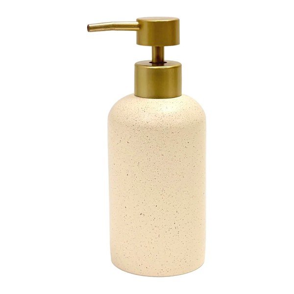 Dispenser per sapone beige in poliresina Oria – douceur d'intérieur
