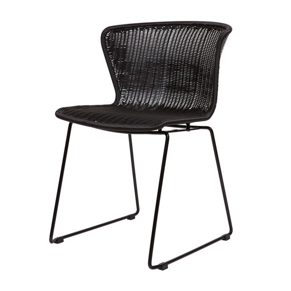 Sedie da esterno in set nere in rattan artificiale 2 pz Wings – WOOOD