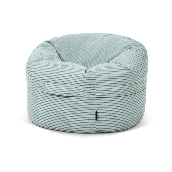 Pouf a sacco per bambini color menta con rivestimento in velluto a coste Roll 80 – SLOWDOWN