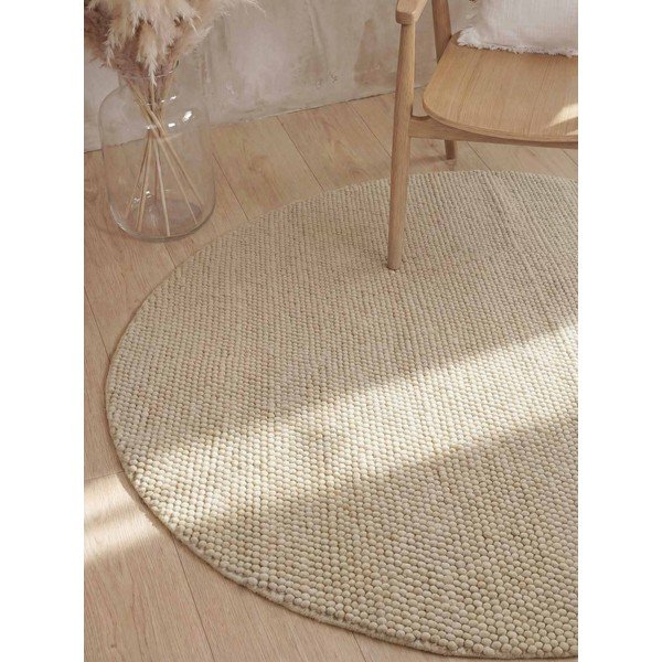 Tappeto rotondo beige in lana tessuto a mano ø 200 cm Richmond Diana – Ted Baker-image-1