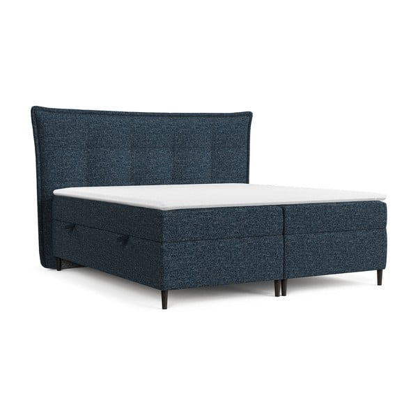 Letto boxspring blu scuro con contenitore 140x200 cm Sinai - Maison de Rêve