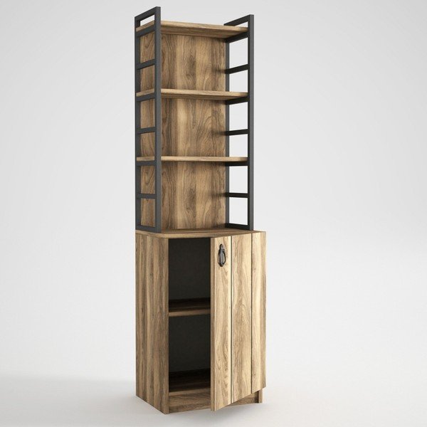 Libreria con mobile in noce decor Lost - Tera Home-image-1