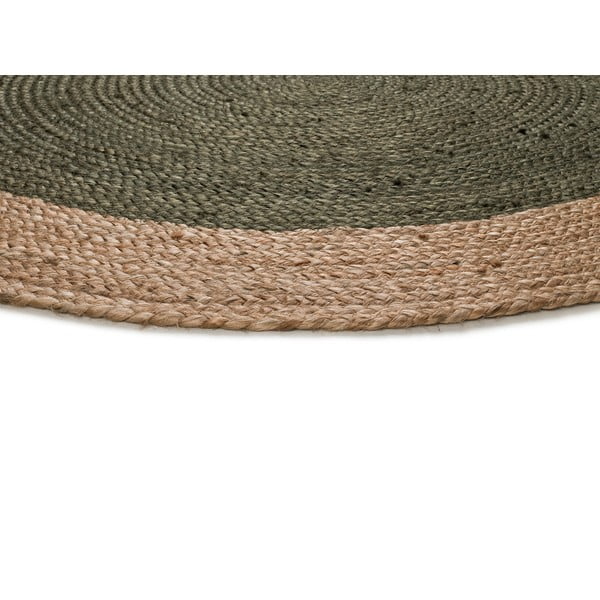 Tappeto rotondo verde/di colore naturale in iuta ø 90 cm Mahon – Universal-image-3