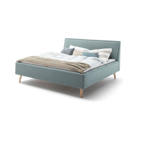 Letto matrimoniale imbottito blu/grigio rete non inclusa 160x200 cm Frieda – Meise Möbel-image-4