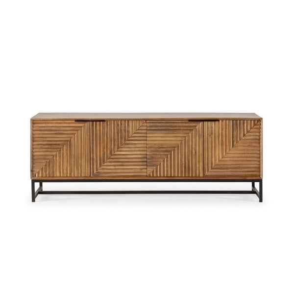 Mobile TV di colore naturale in mango massiccio 160x58 cm Nereida – Marckeric