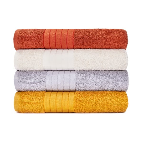 Set di 4 asciugamani da bagno in cotone, 70 x 140 cm Roma - Bonami Selection
