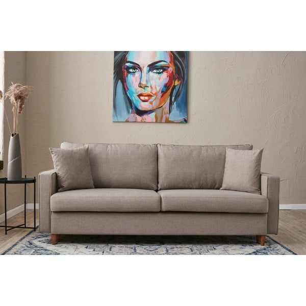 Divano letto marrone chiaro 210 cm Eva - Balcab Home-image-1