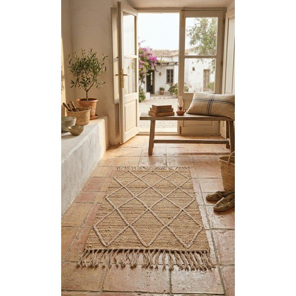 Tappeto di colore naturale in iuta tessuto a mano 60x90 cm Shaila – Yes Everyday-image-1