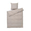 Set copripiumino e federa grigio e beige in crêpe per letto singoloe per letto esteso 150x210 cm Bæk&Bølge – JUNA