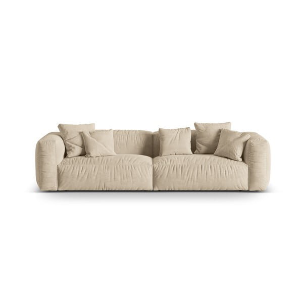 Divano componibile beige e crema in tessuto bouclé 320 cm Martina - Micadoni Home