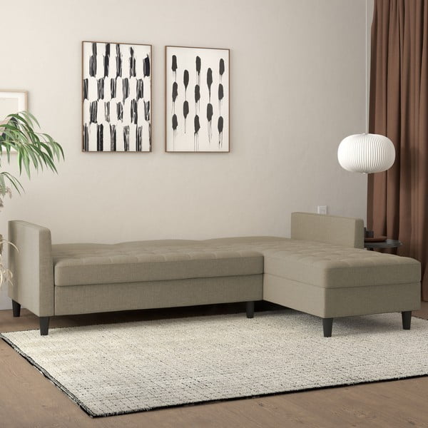 Divano letto beige angolare Presley - Støraa-image-1