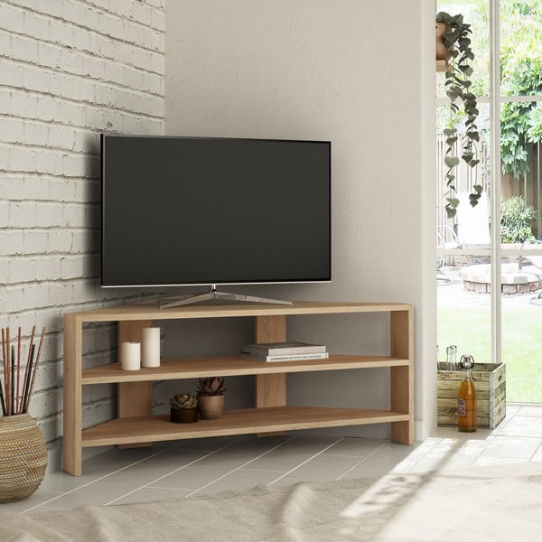 Mobile TV colore naturale effetto rovere 114x45x36 cm Thales Corner - Kalune Design-image-1