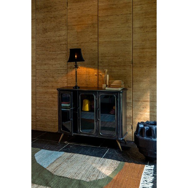 Vetrina nera in metallo 100x80x37 cm Denza – Dutchbone-image-1