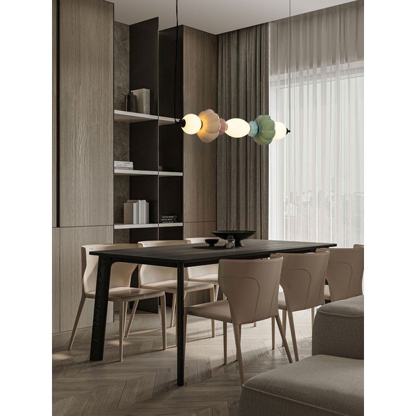 Lampadario LED in ceramica con paralume in ceramica/con paralume in vetro con intensità regolabile Oneta – Nova Luce-image-1