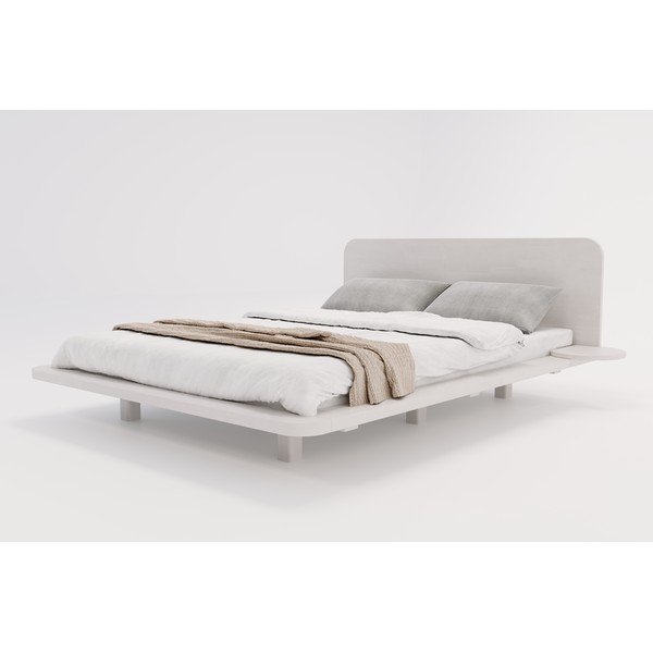 Letto matrimoniale in faggio bianco 140x200 cm Japandic - Skandica-image-3